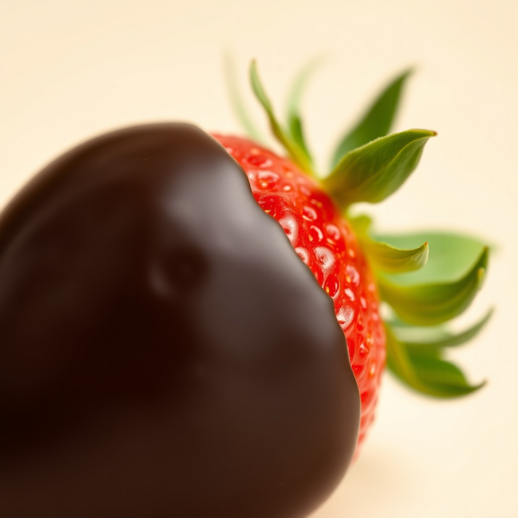 Strawberry dipped in dark chocolate