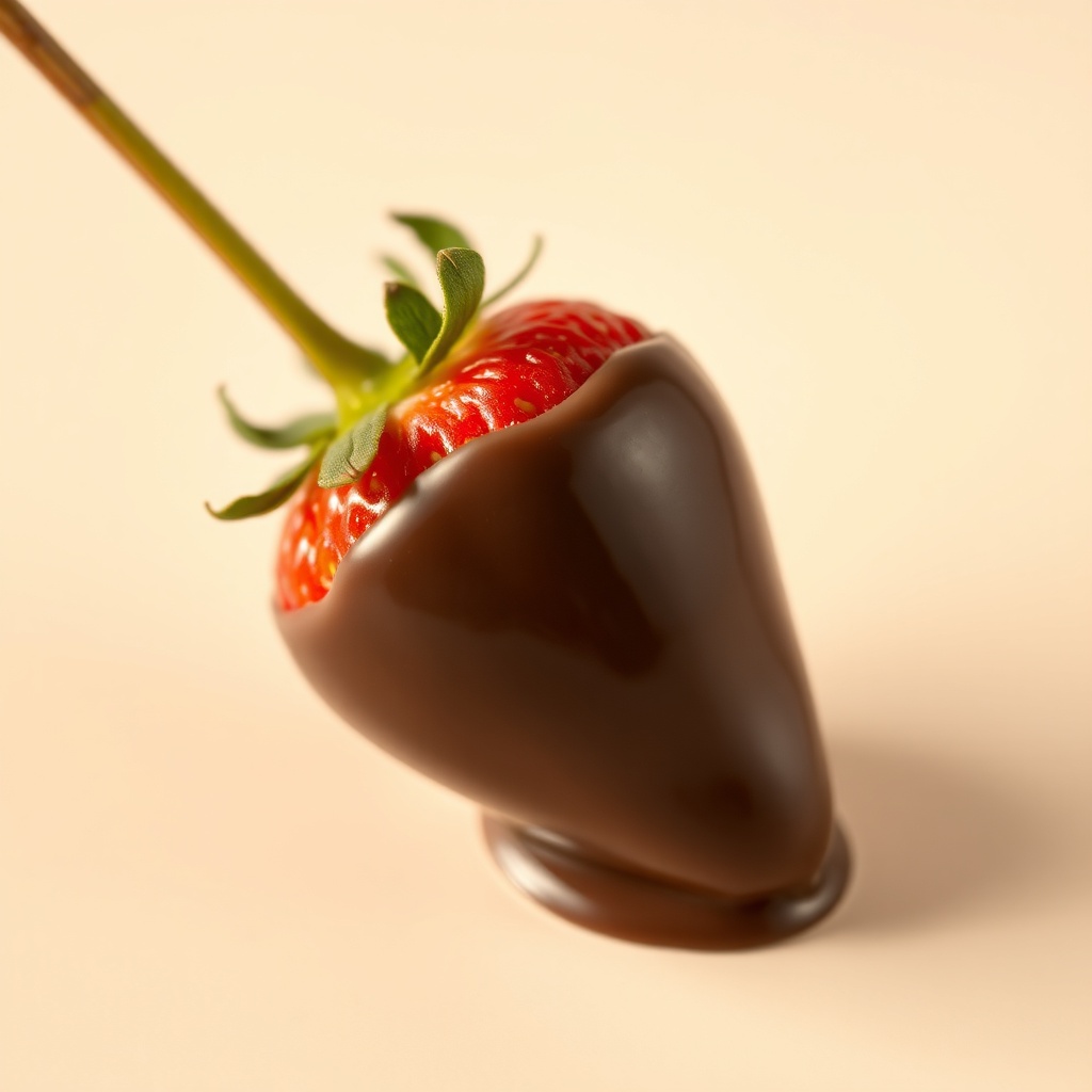 Strawberry dipped in milk chocolate